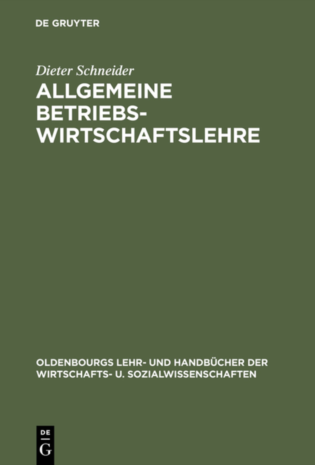 Cover image for Allgemeine Betriebswirtschaftslehre ISBN 9783486203776