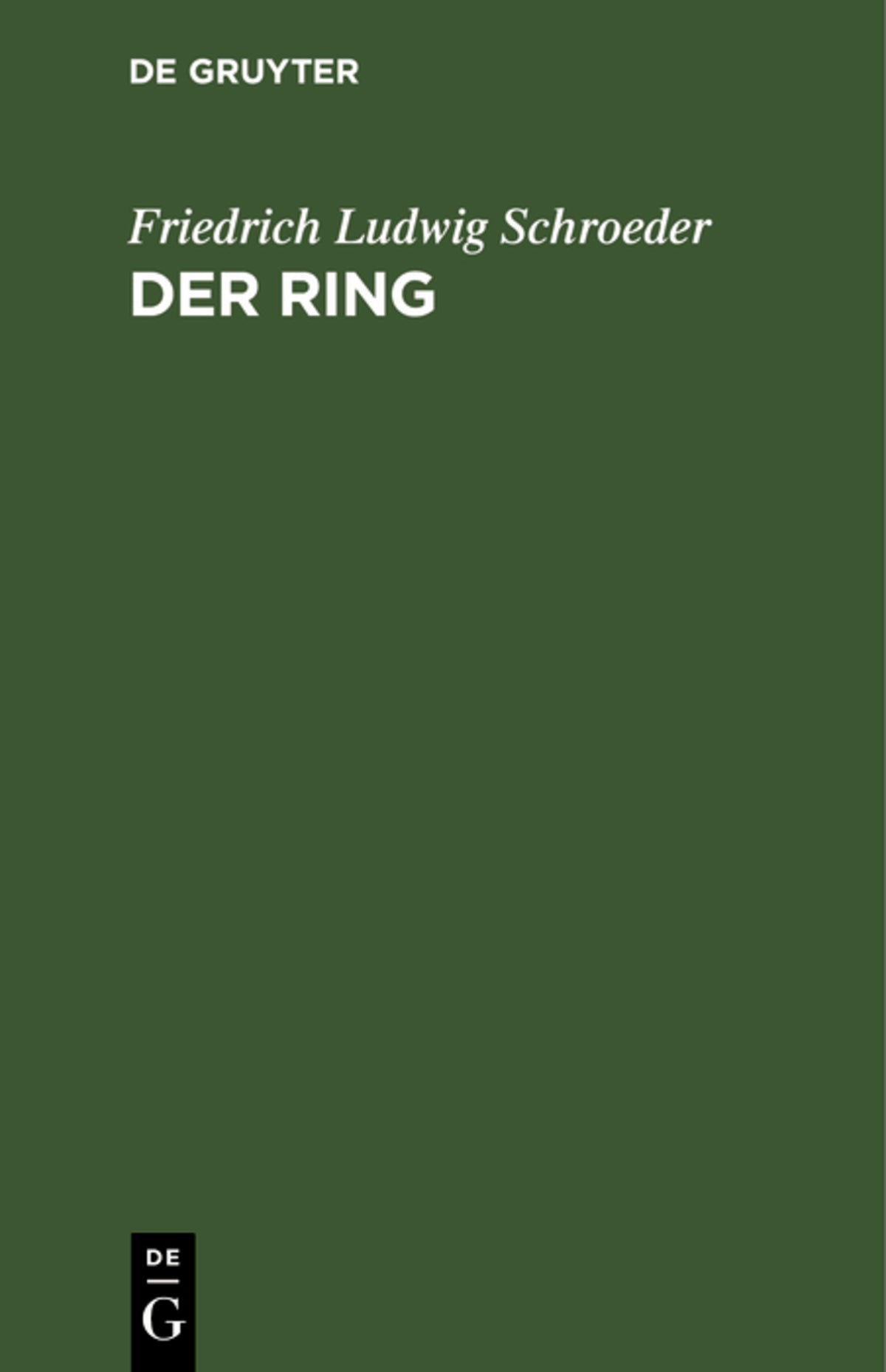 Cover image for Der Ring ISBN 9783112668139