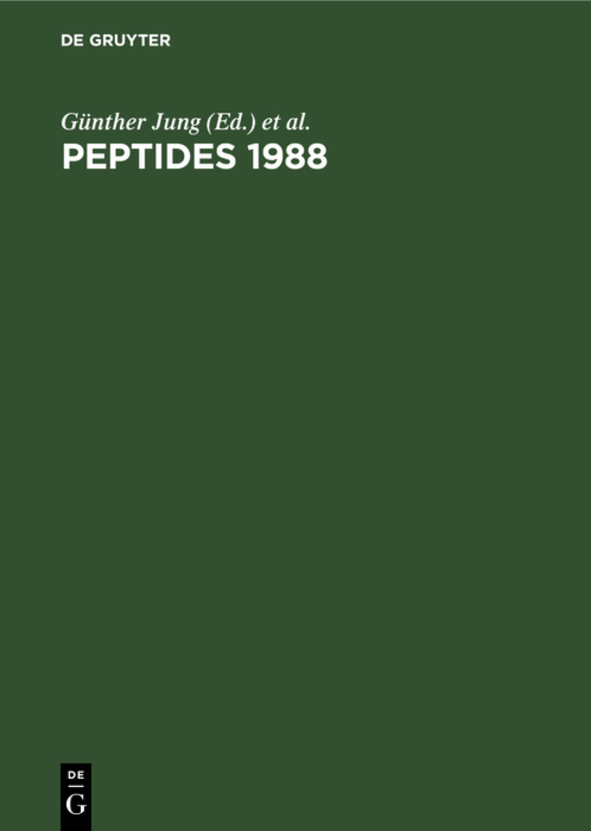 Cover image for Peptides 1988 ISBN 9783110109498