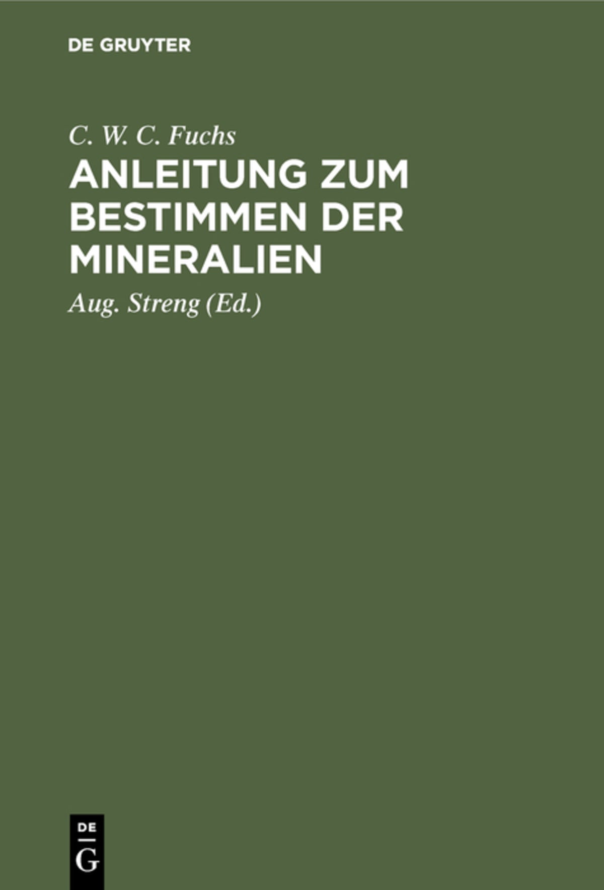 Cover image for Anleitung zum Bestimmen der Mineralien ISBN 9783111178868