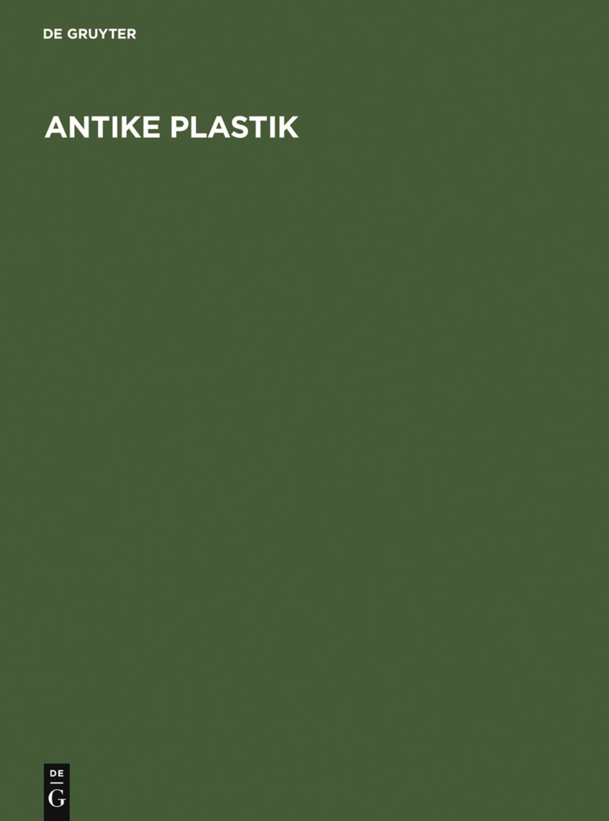 Cover image for Antike Plastik ISBN 9783111265858