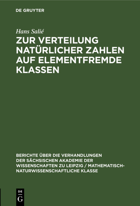 Zur Verteilung natürlicher Zahlen auf elementfremde Klassen