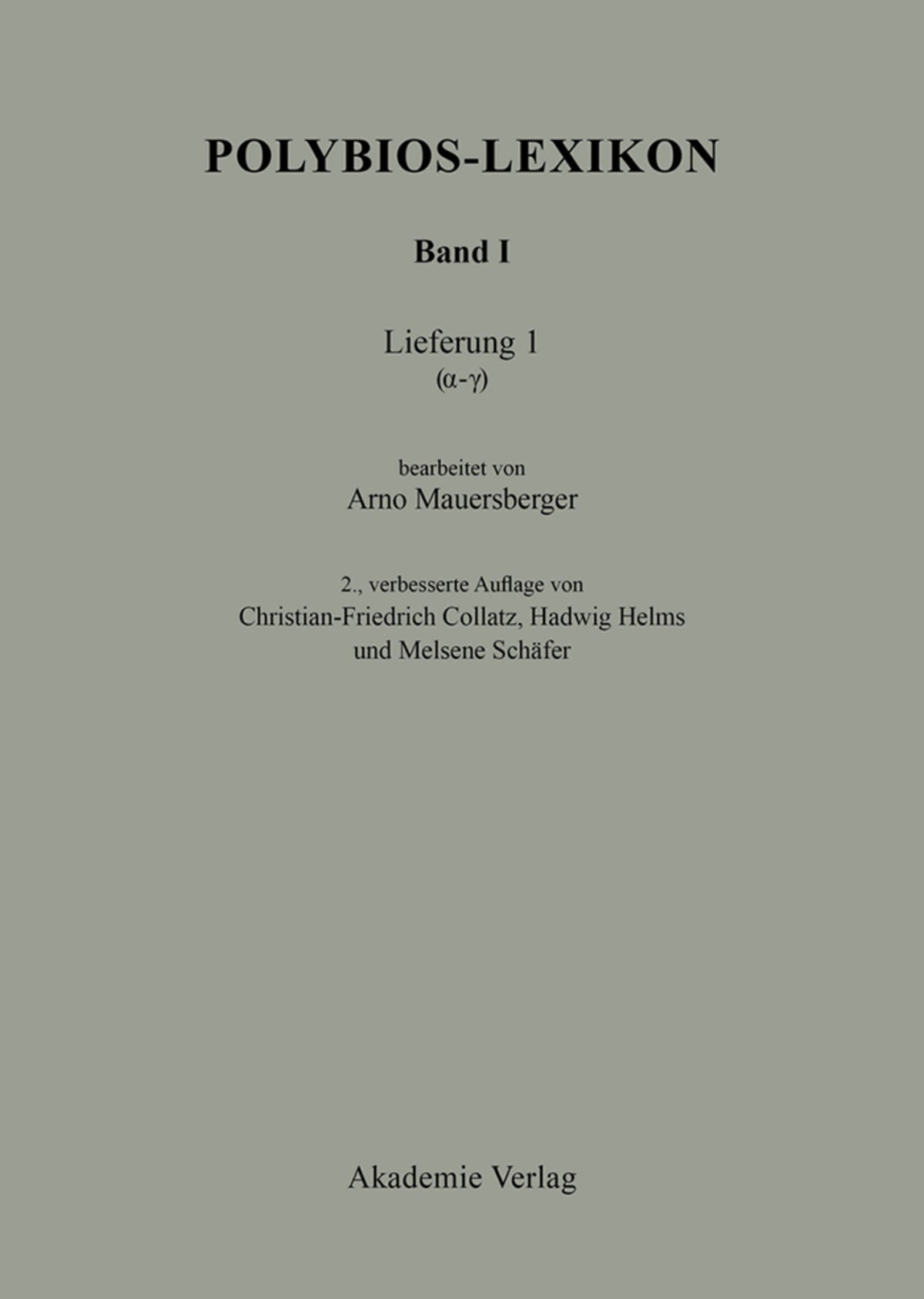 Cover image for (Alpha-Gamma) ISBN 9783050034997