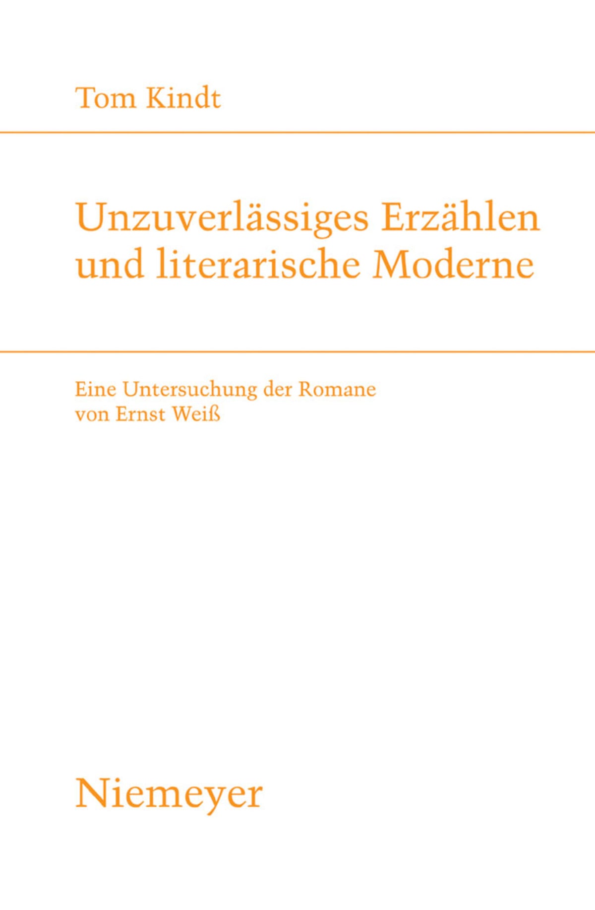 Cover image for Unzuverlässiges Erzählen und literarische Moderne ISBN 9783484181847