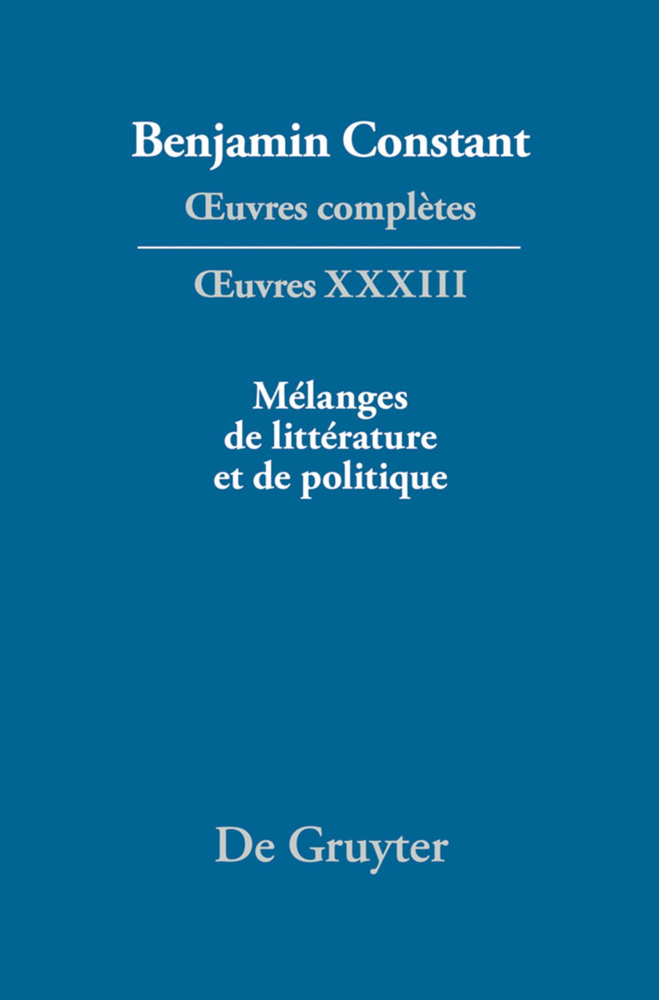 Mélanges de littérature et de politique