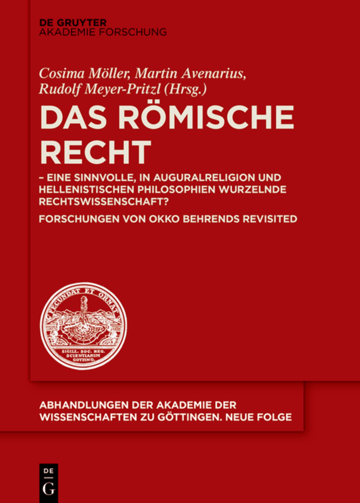 Cover image for Das Römische Recht ISBN 9783110716450