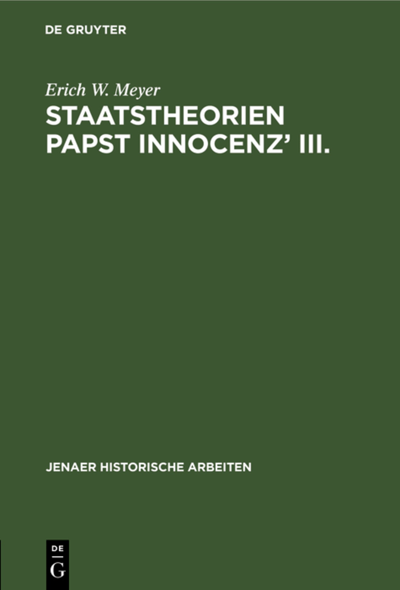Staatstheorien Papst Innocenz’ III.