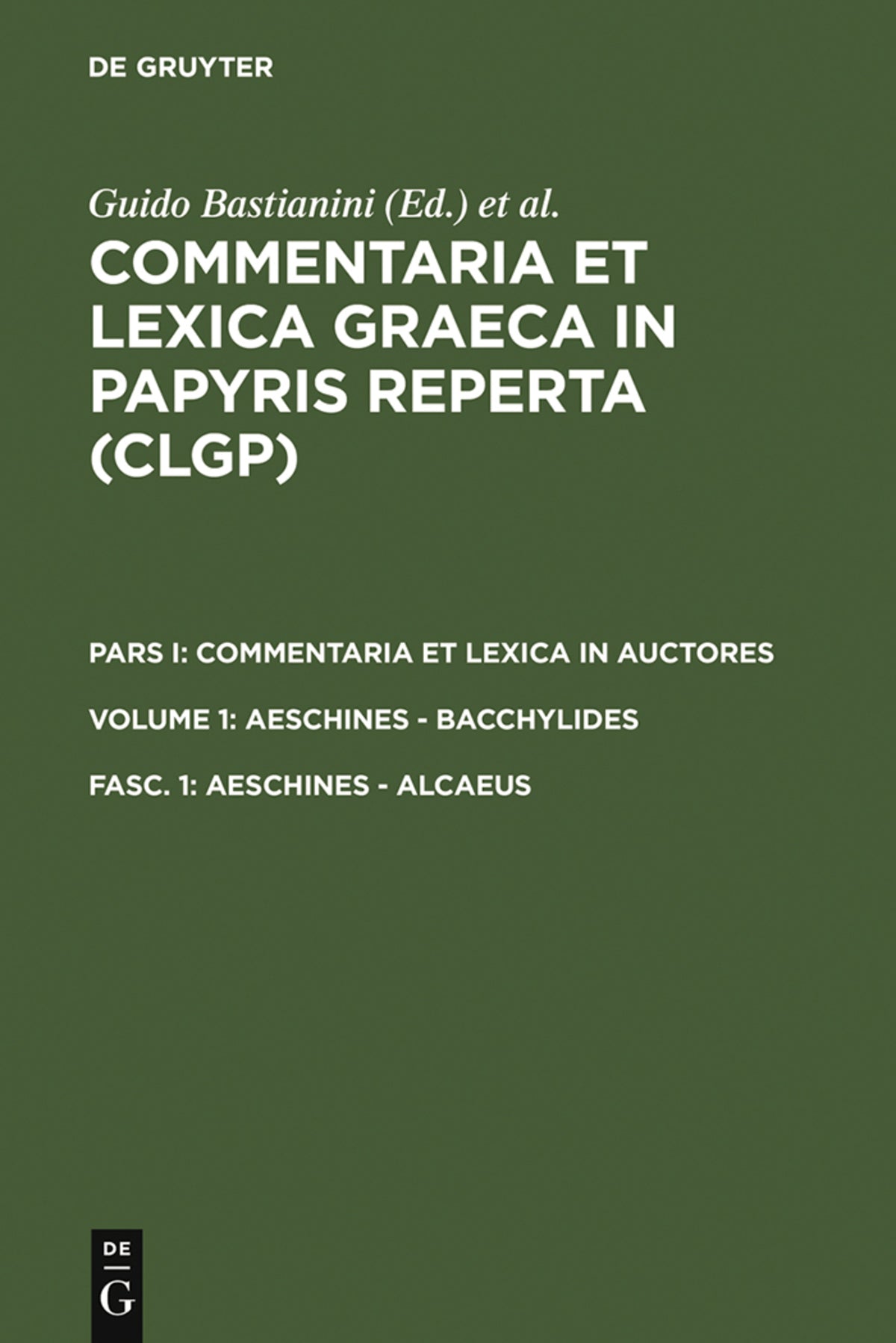 Cover image for Aeschines - Alcaeus ISBN 9783598730436