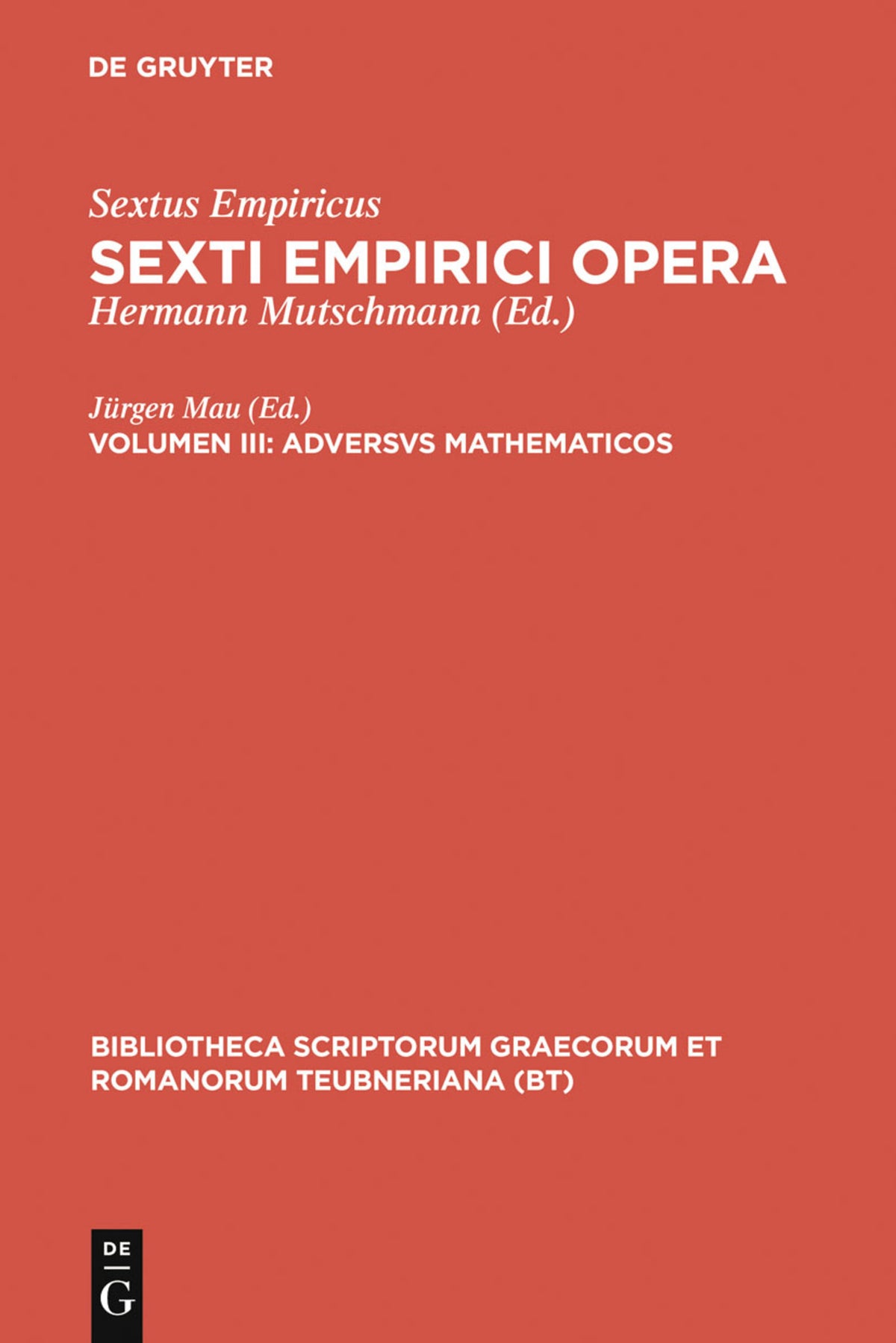 Cover image for Adversus mathematicos ISBN 9783110256307