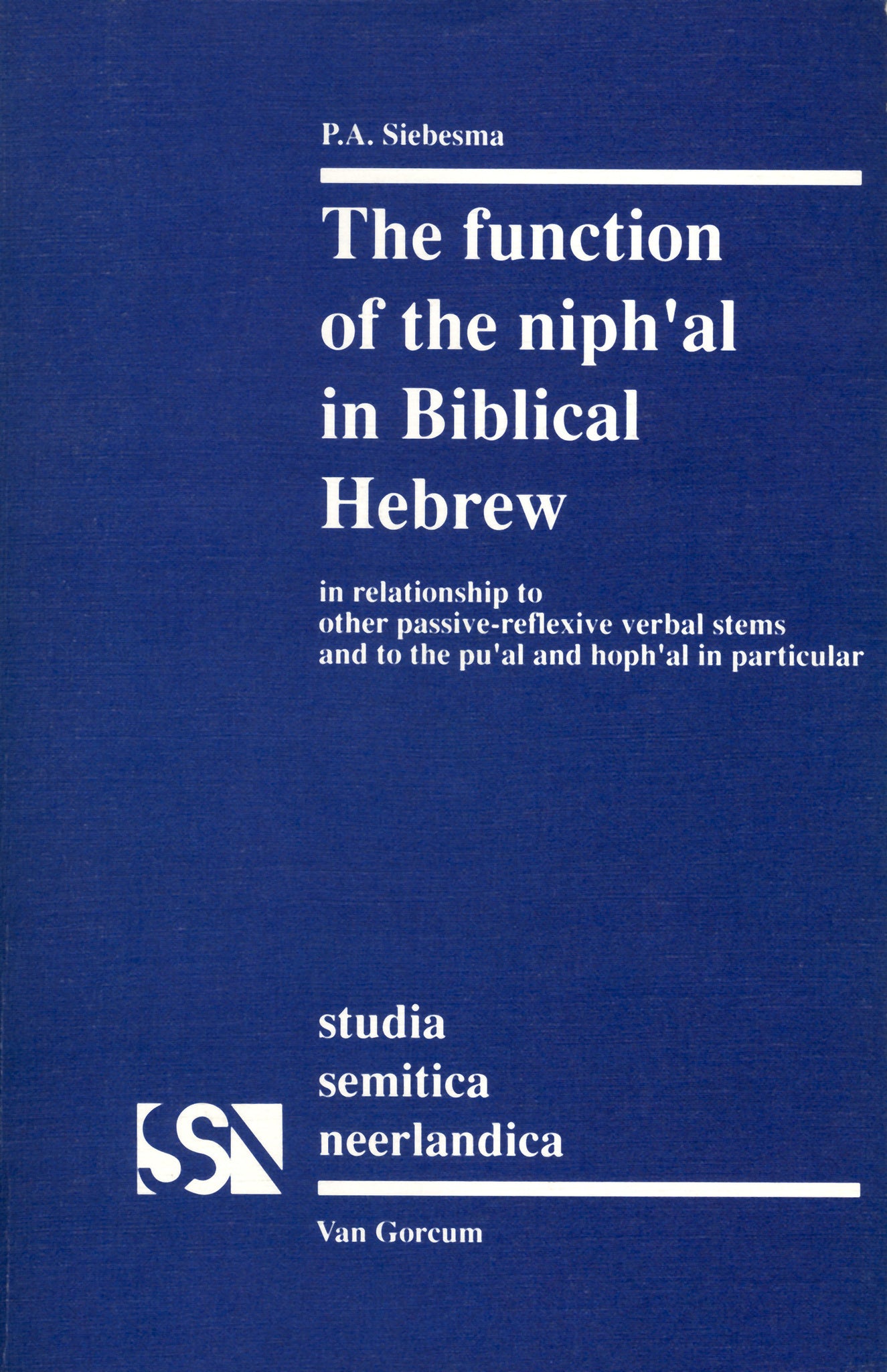 The Function of the niph'al in Biblical Hebrew