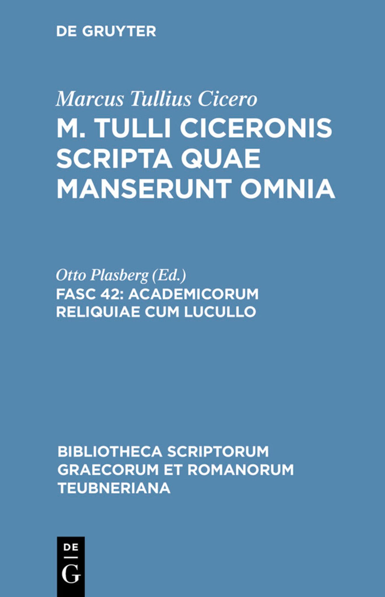Cover image for Academicorum reliquiae cum Lucullo ISBN 9783598712180