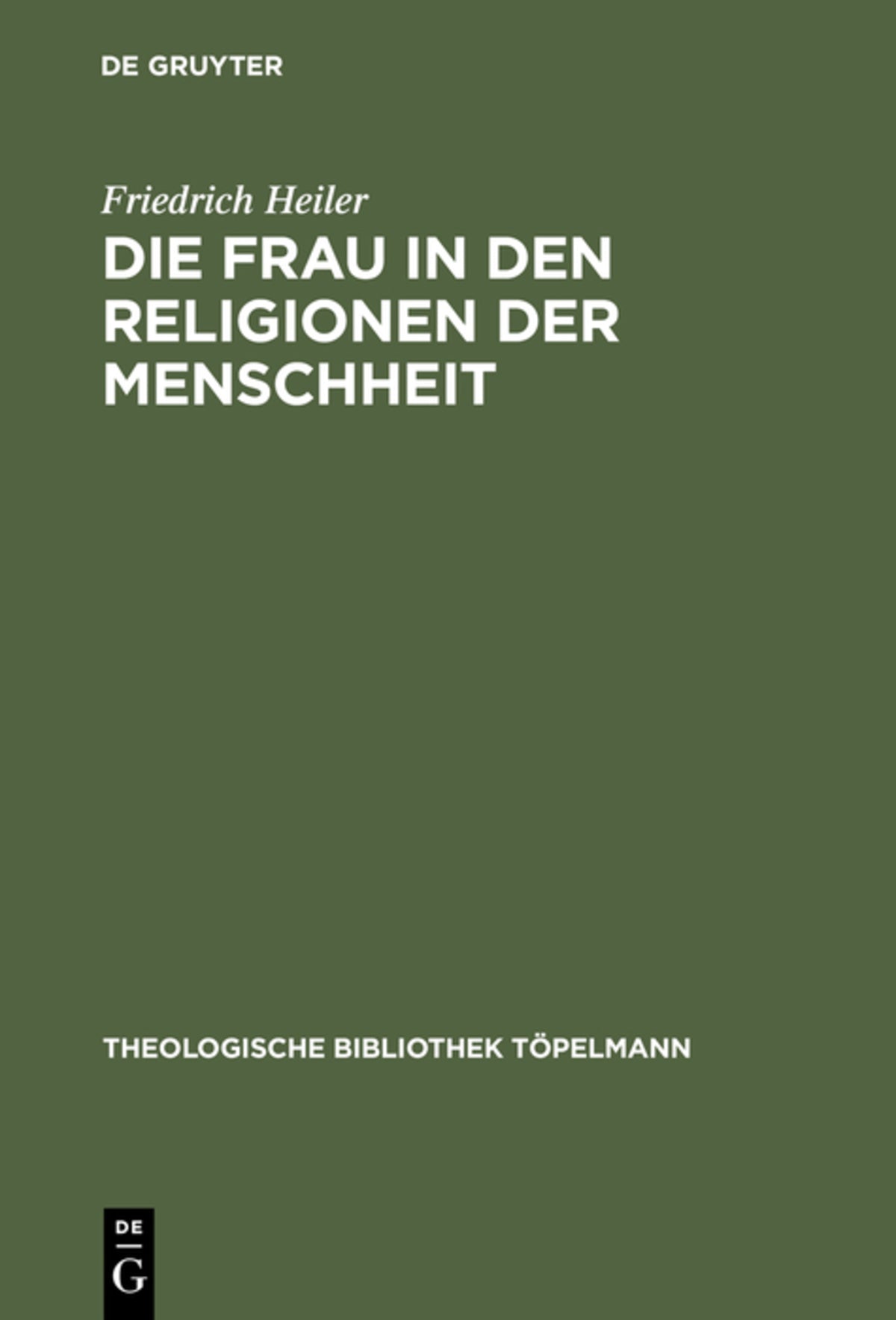 Cover image for Die Frau in den Religionen der Menschheit ISBN 9783110065831