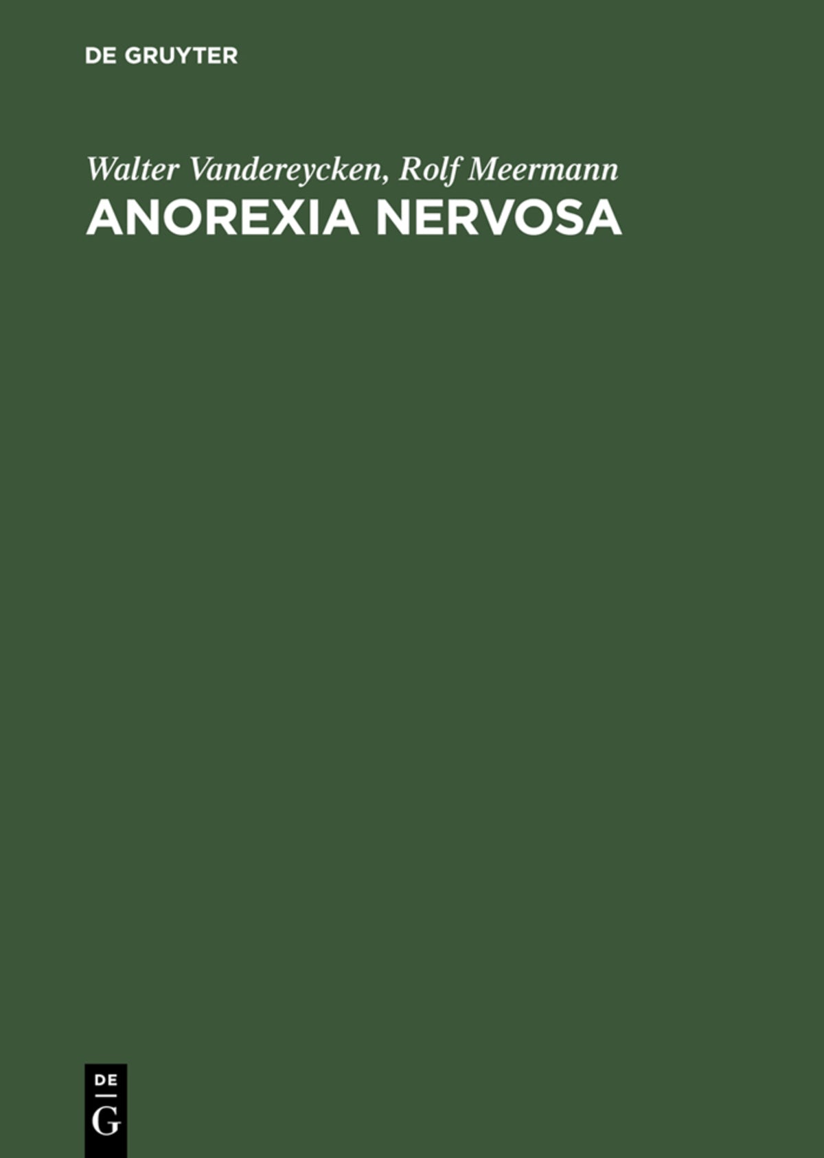 Cover image for Anorexia Nervosa ISBN 9783110095319
