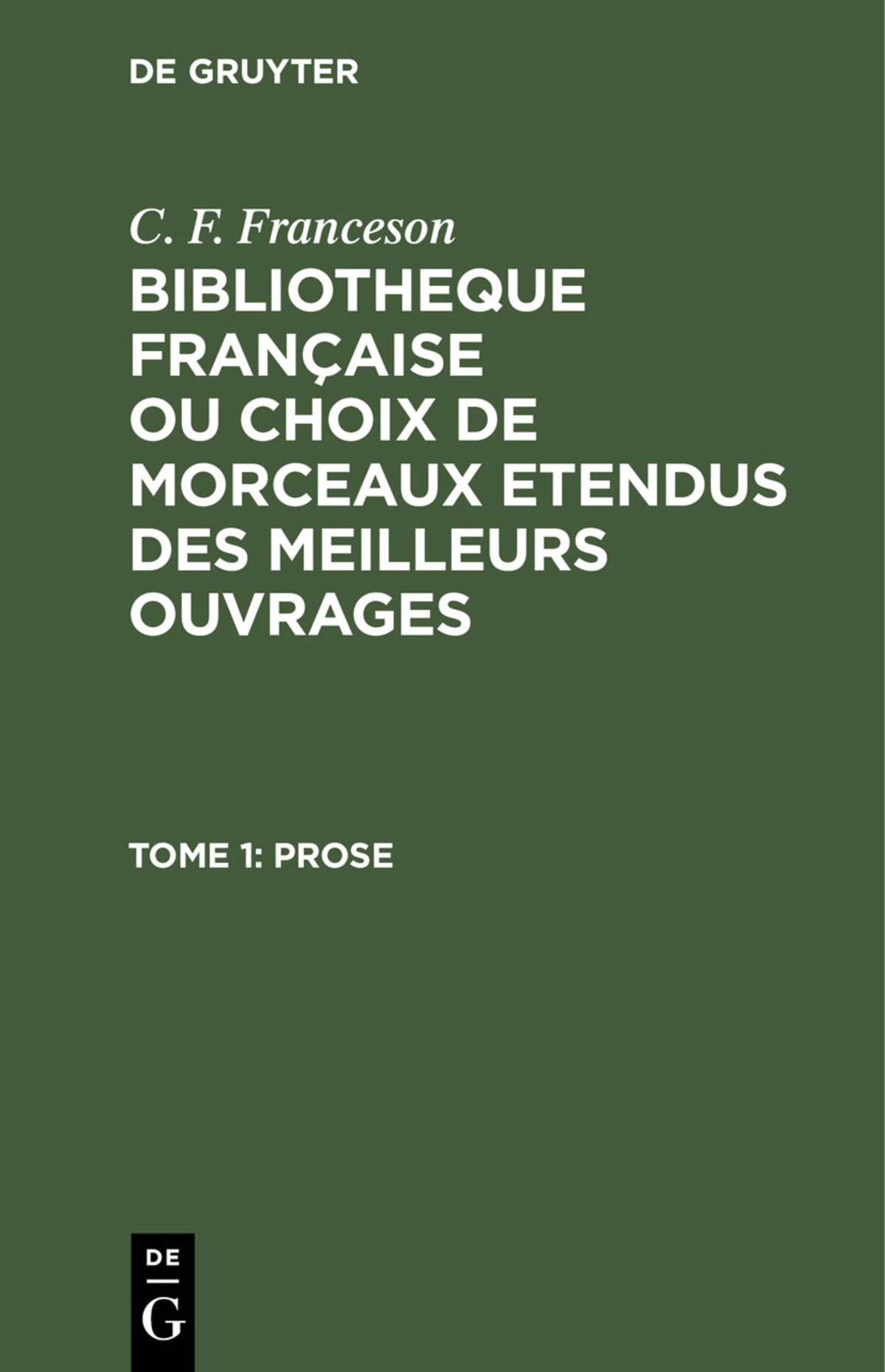 Cover image for Prose ISBN 9783112430095