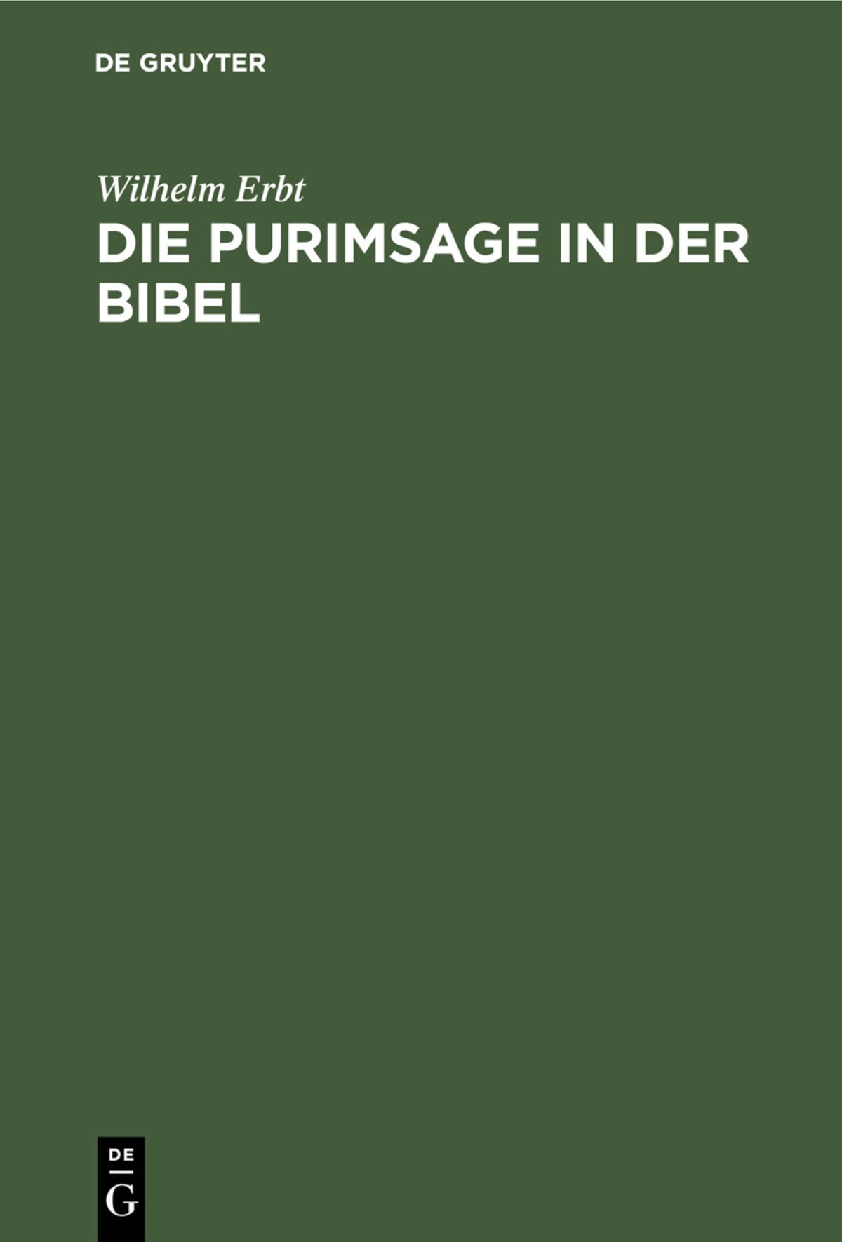 Cover image for Die Purimsage in der Bibel ISBN 9783111256962