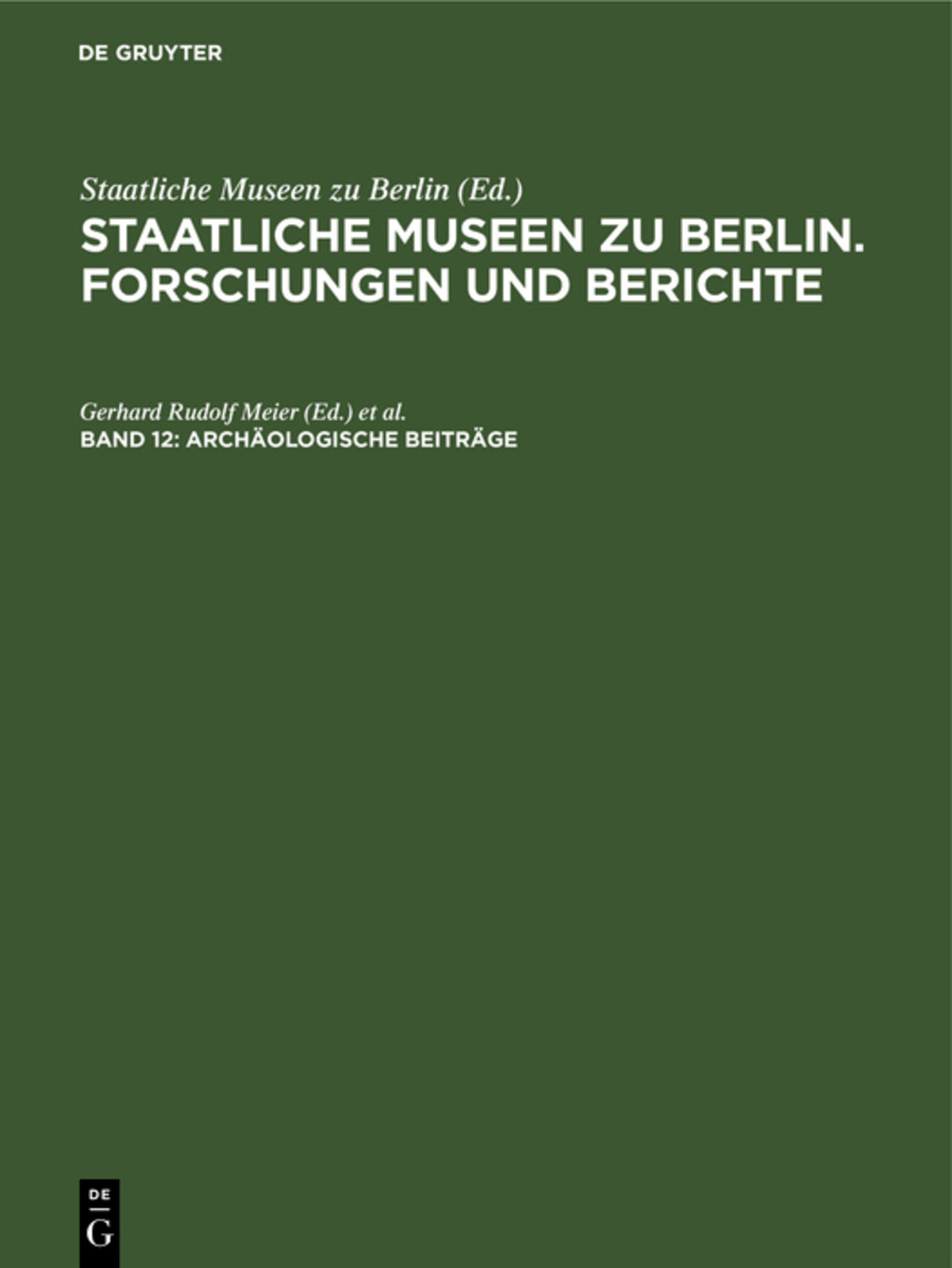 Cover image for Archäologische Beiträge ISBN 9783112574171