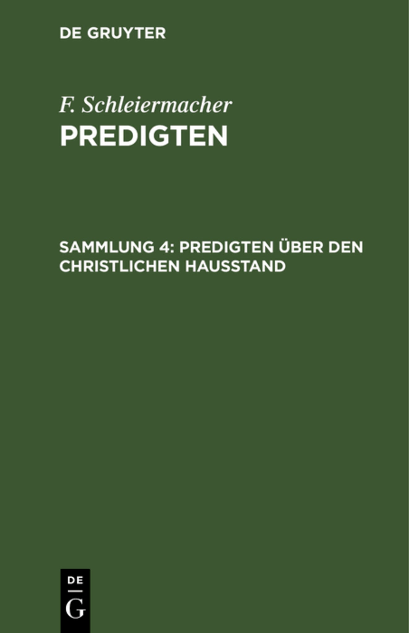 Predigten über den christlichen Hausstand