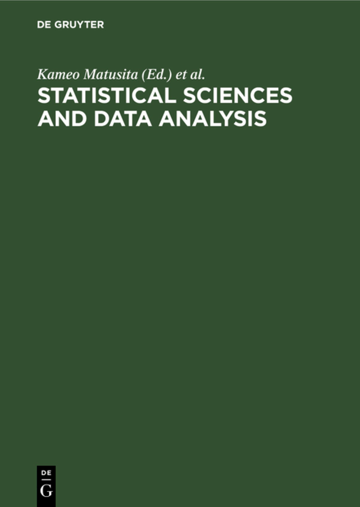 Cover image for Statistical Sciences and Data Analysis ISBN 9783112307595