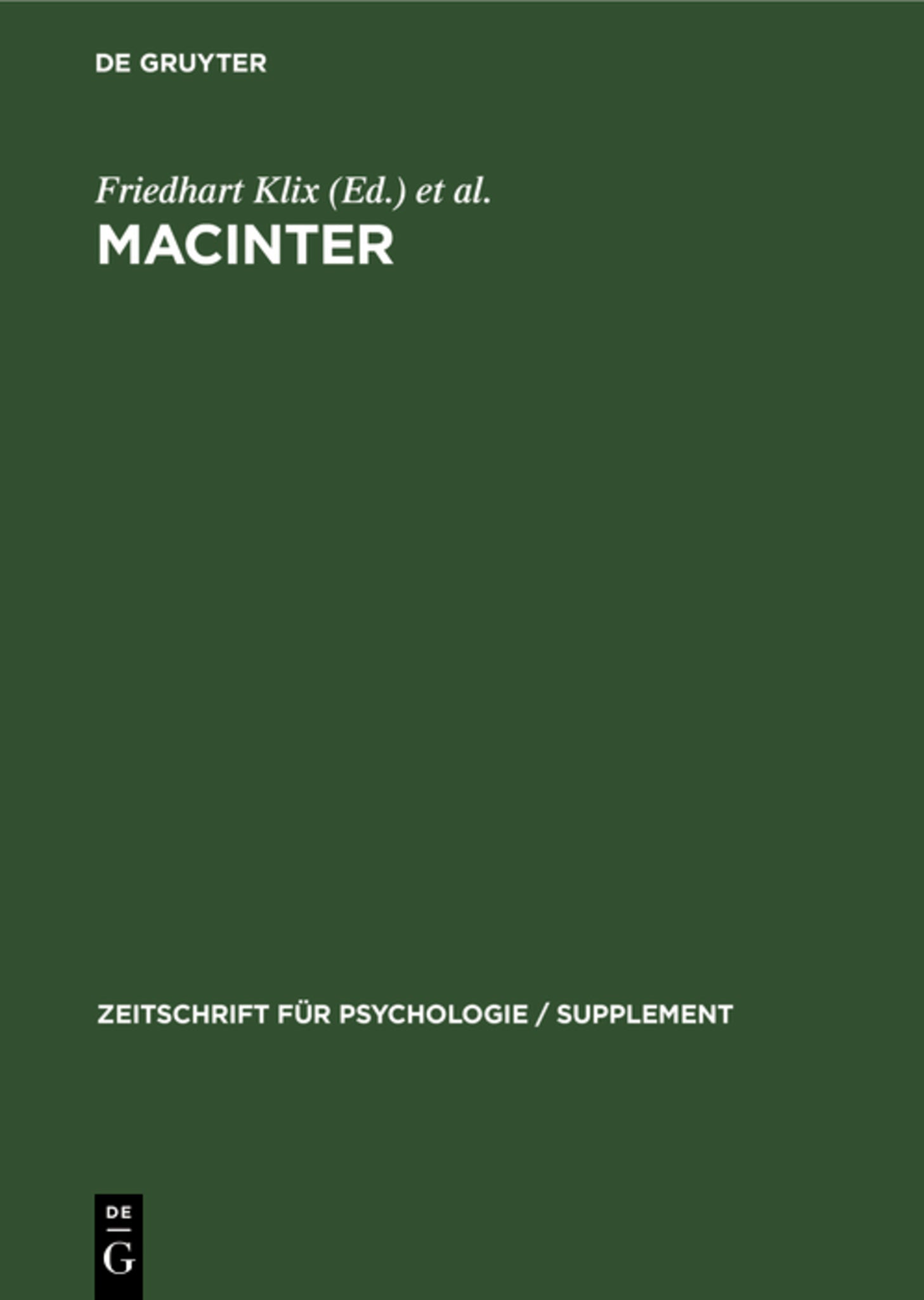 Cover image for MACINTER ISBN 9783112580219