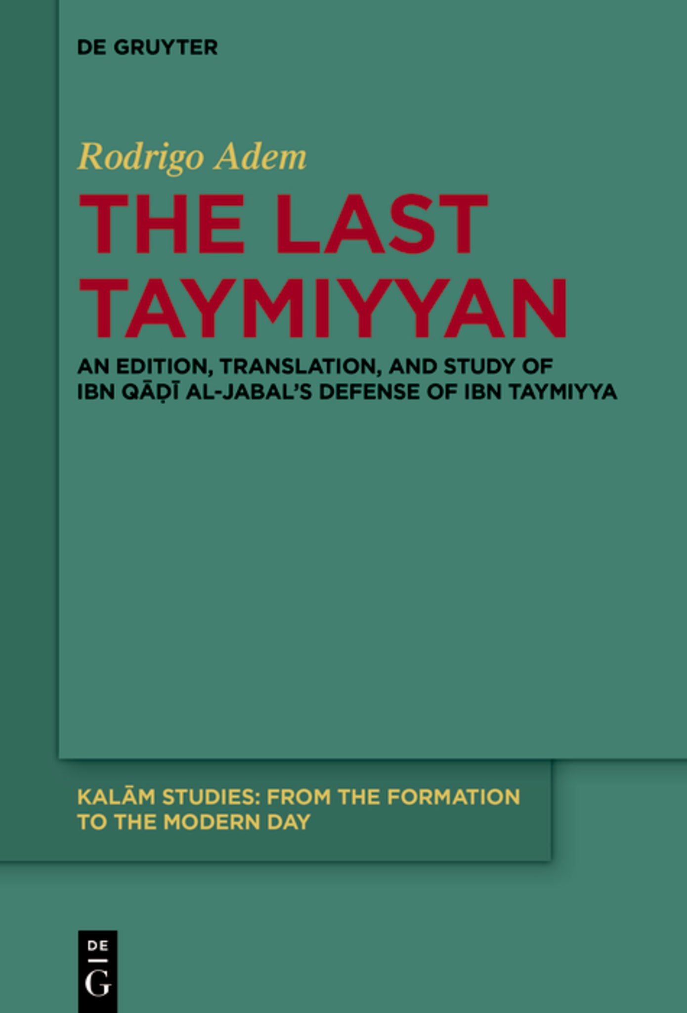 Cover image for The Last Taymiyyan ISBN 9783119149334