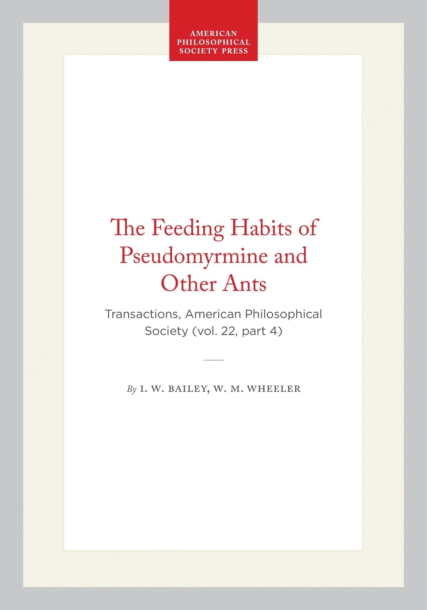 The Feeding Habits of Pseudomyrmine and Other Ants