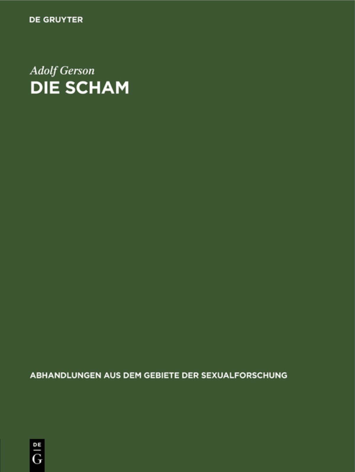 Cover image for Die Scham ISBN 9783111050157