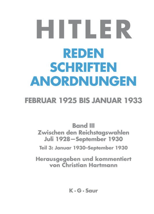 Januar 1930 - September 1930