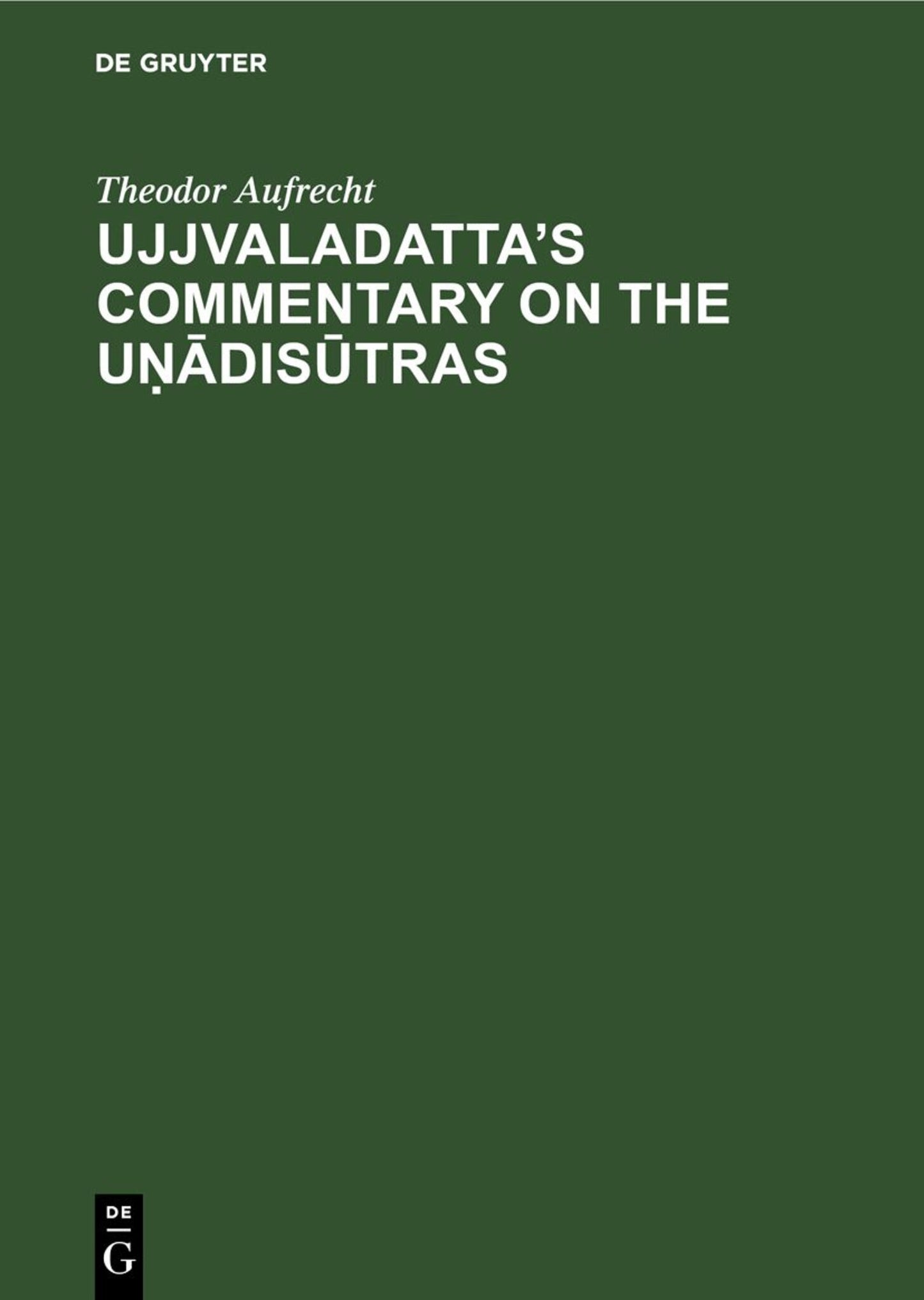 Ujjvaladatta's commentary on the Uṇādisūtras