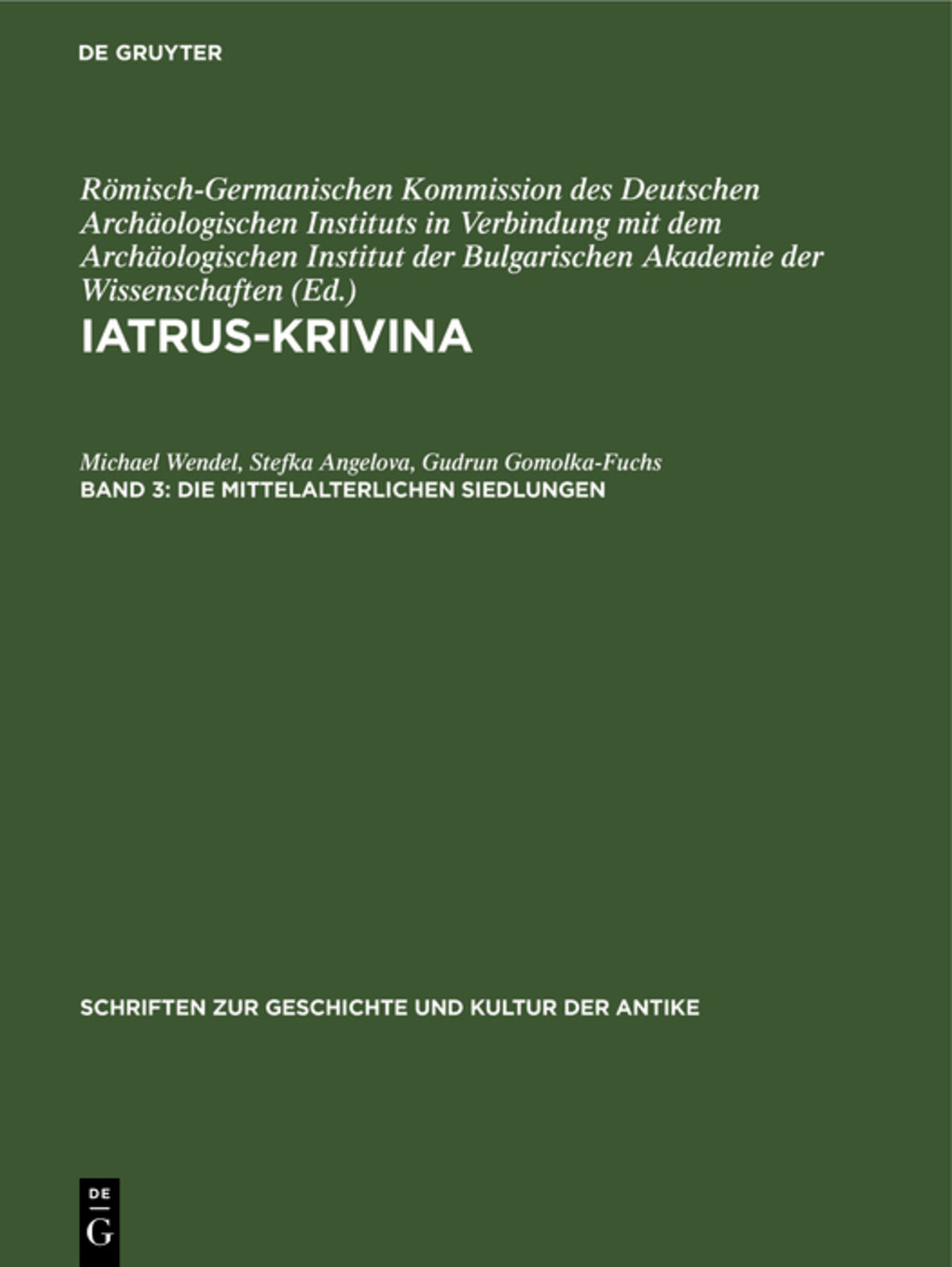 Cover image for Die mittelalterlichen Siedlungen ISBN 9783112599013