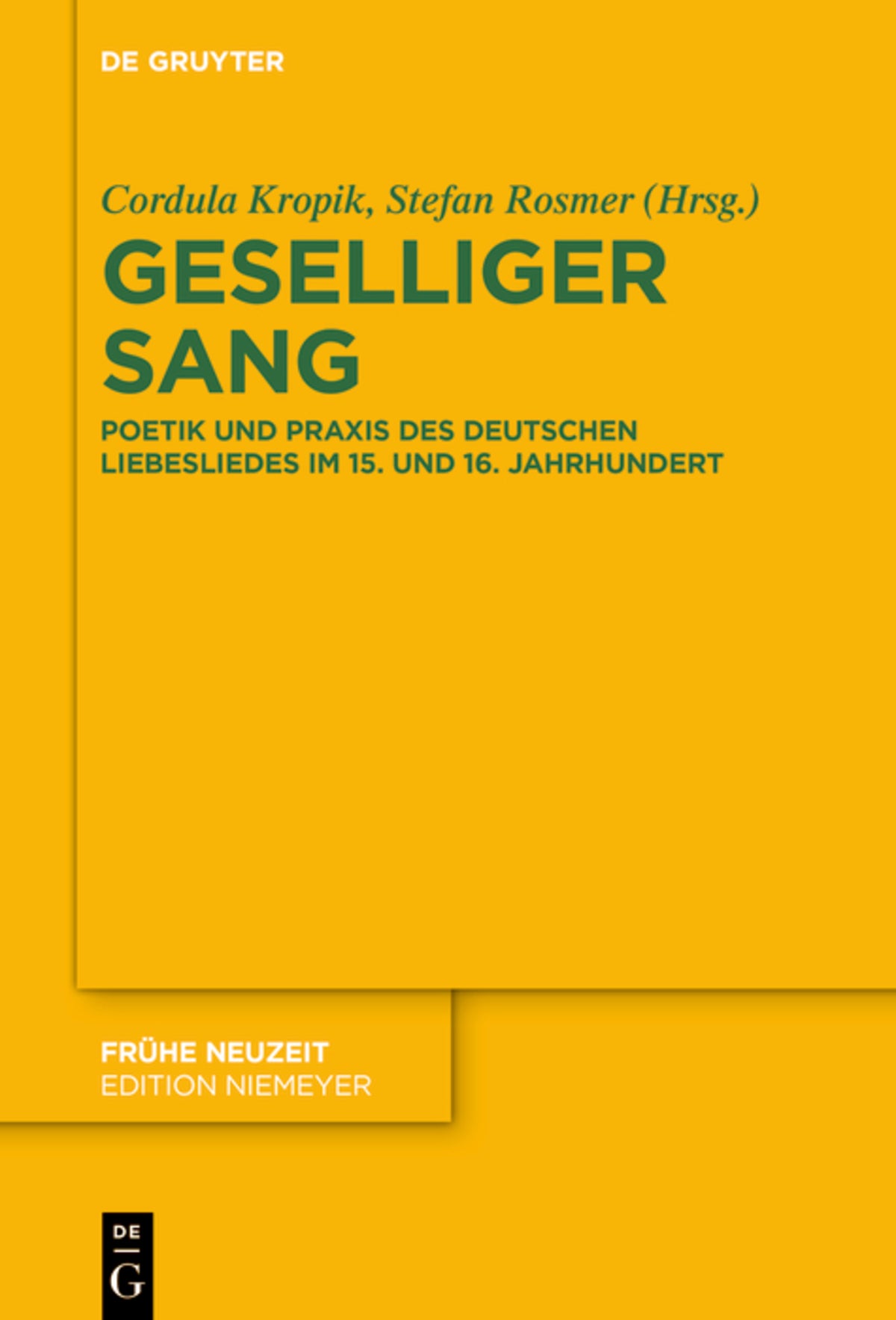 Cover image for Geselliger Sang ISBN 9783111347110
