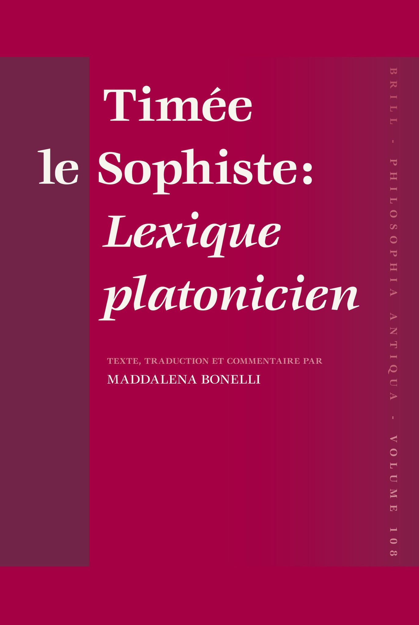 Timée le Sophiste: Lexique platonicien