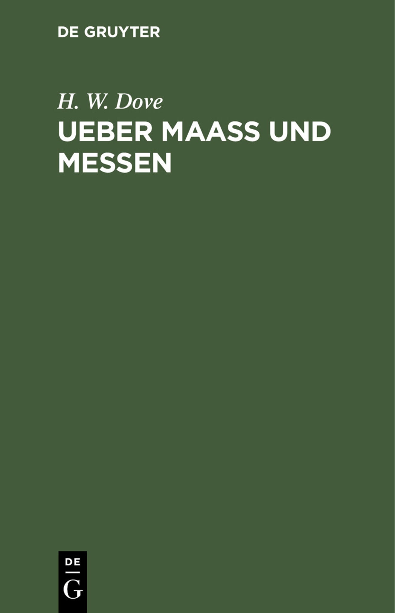 Ueber Maass und Messen
