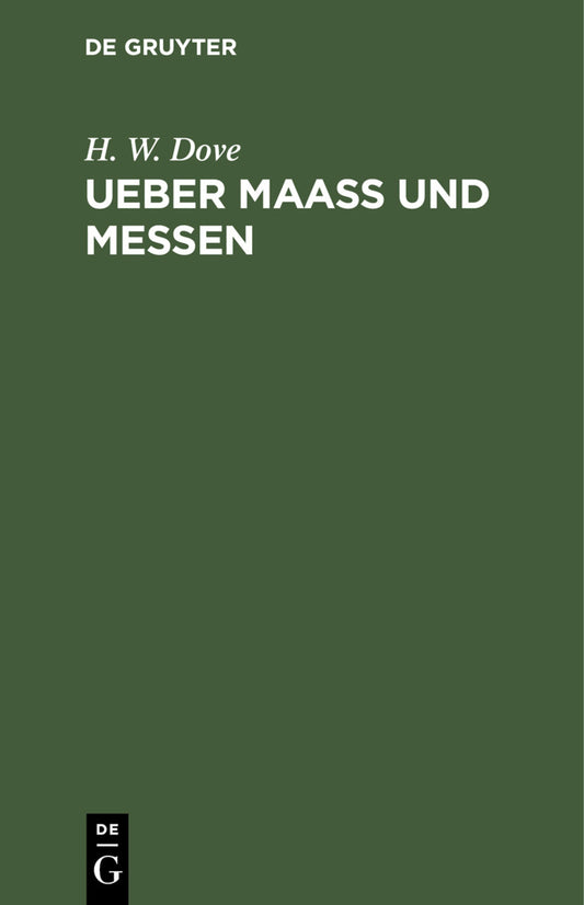 Ueber Maass und Messen