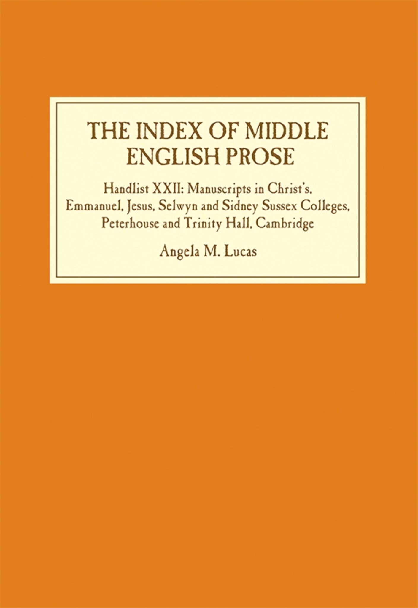 The Index of Middle English Prose
