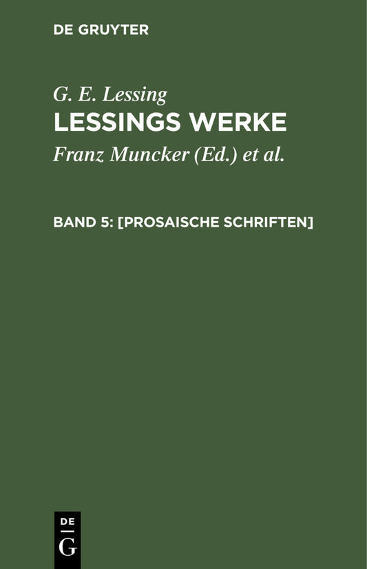 [Prosaische Schriften]