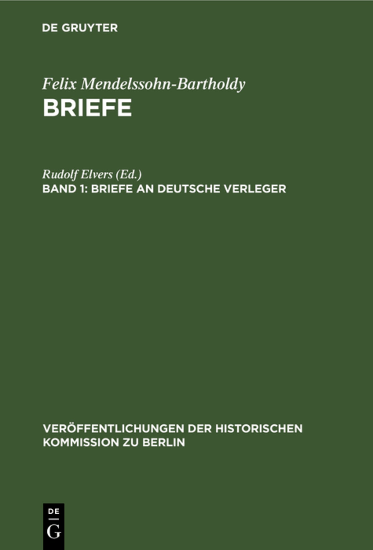 Cover image for Briefe an deutsche Verleger ISBN 9783110005363