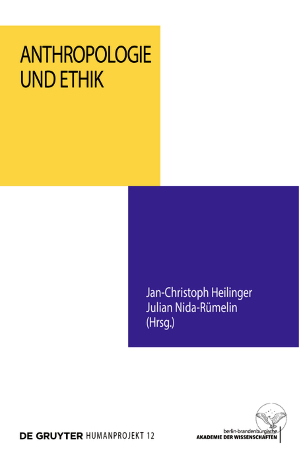 Cover image for Anthropologie und Ethik ISBN 9783110412888
