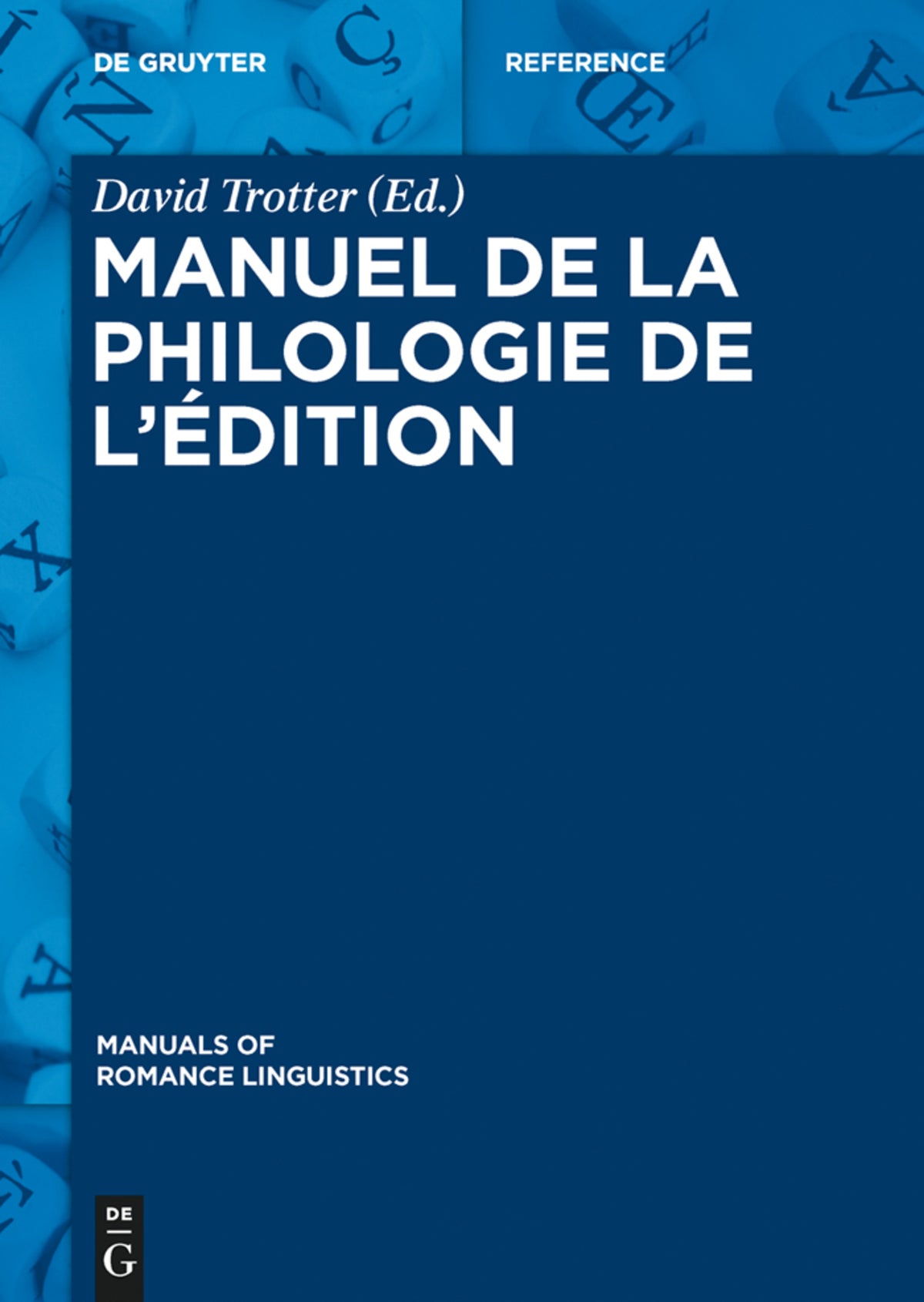 Cover image for Manuel de la philologie de l’édition ISBN 9783110302462