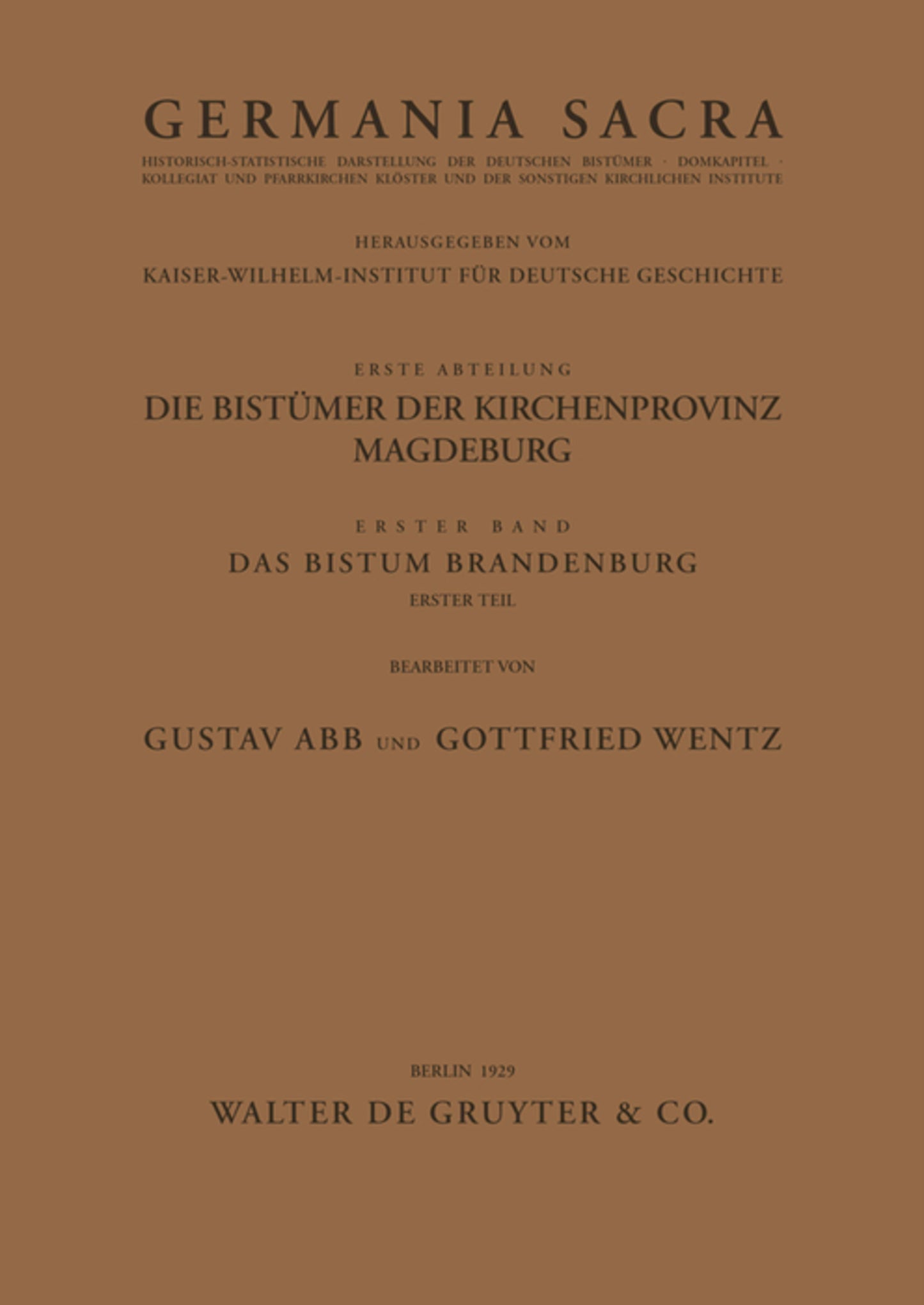 Das Bistum Brandenburg. Teil 1