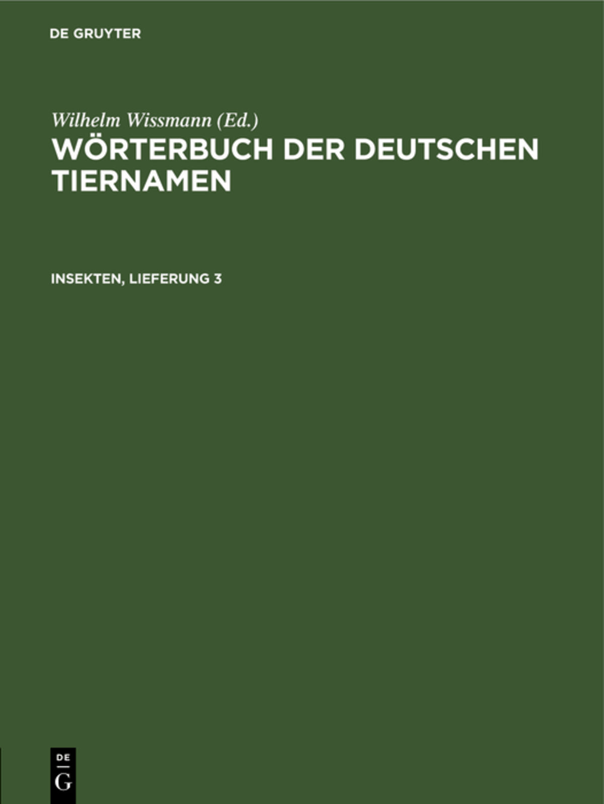 Cover image for Insekten, Lieferung 3 ISBN 9783112650332