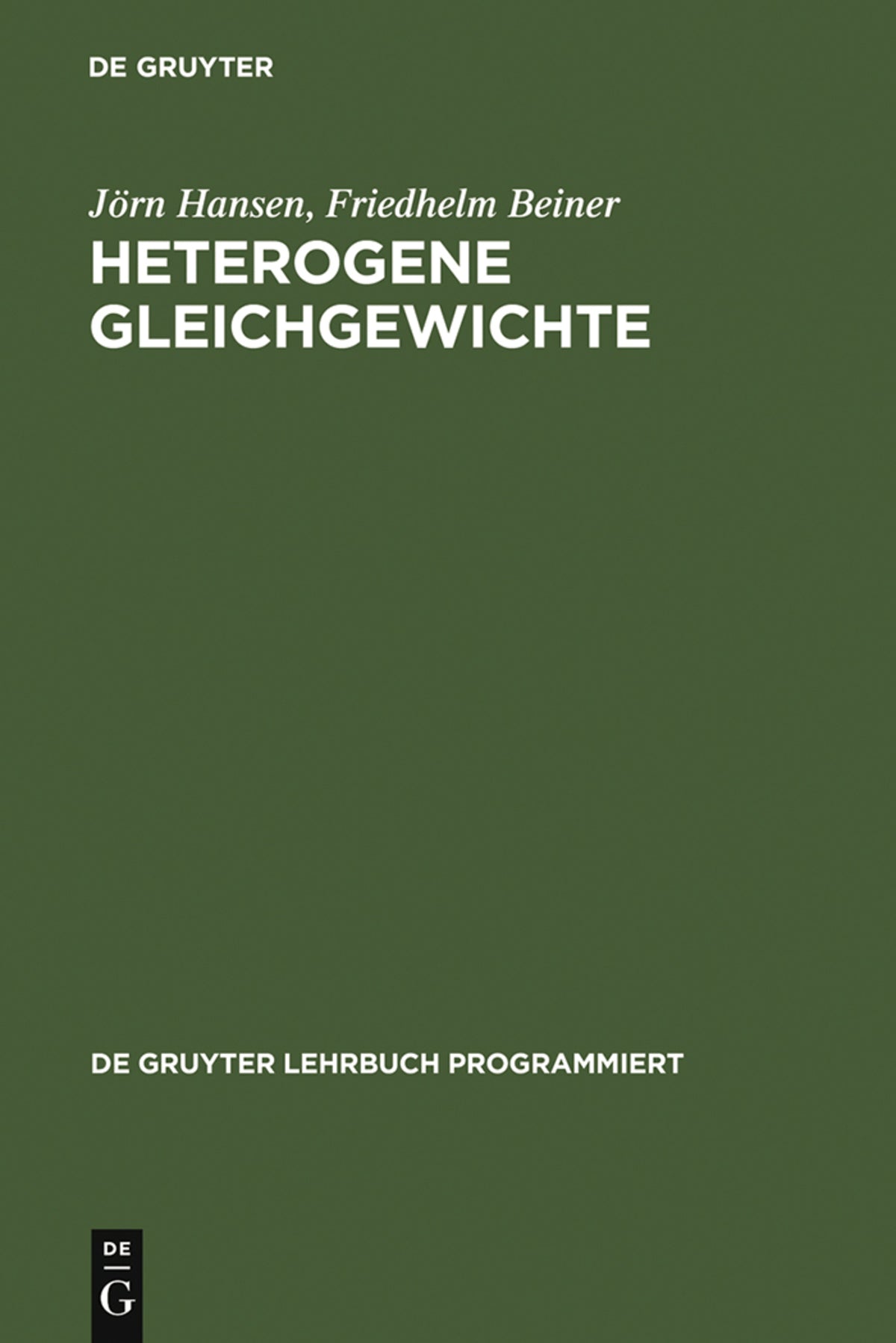 Cover image for Heterogene Gleichgewichte ISBN 9783110048292