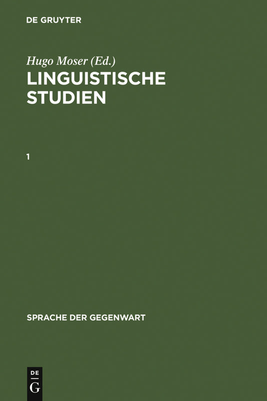 Linguistische Studien. 1