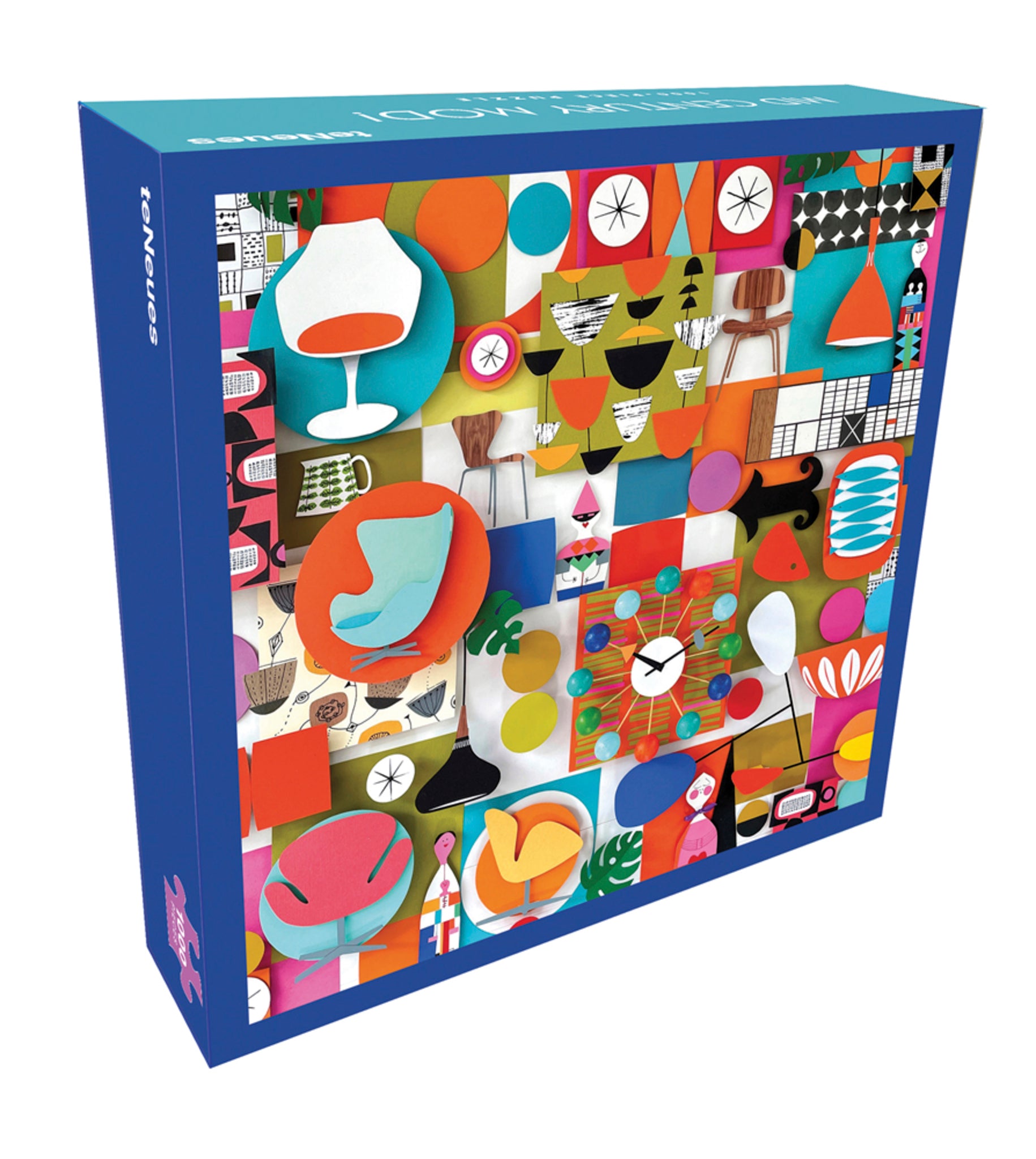 teNeues - 1,000 Piece Puzzle: Mid-Century Mod!, Full Color Expertly Printed Puzzle, 20 x 20" Puzzle, Poster Guide Insert Included