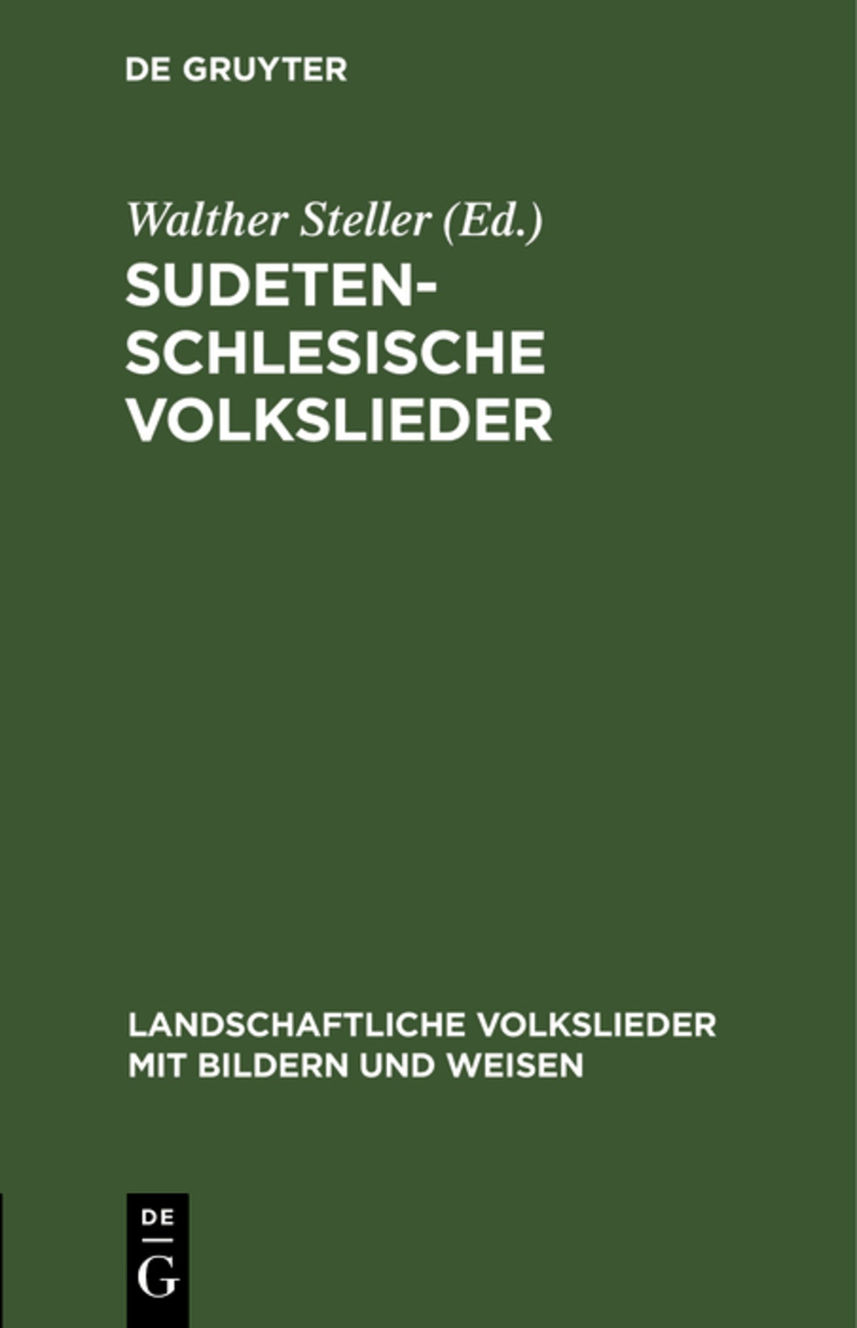 Cover image for Sudetenschlesische Volkslieder ISBN 9783112383216