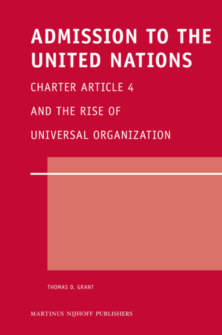 Cover image for Admission to the United Nations ISBN 9789004173637