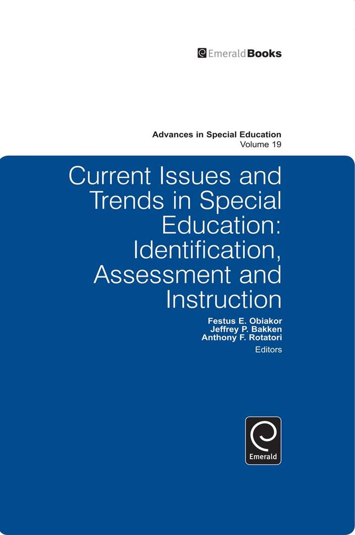 Cover image for Current Issues and Trends in Special Education. ISBN 9781848556683