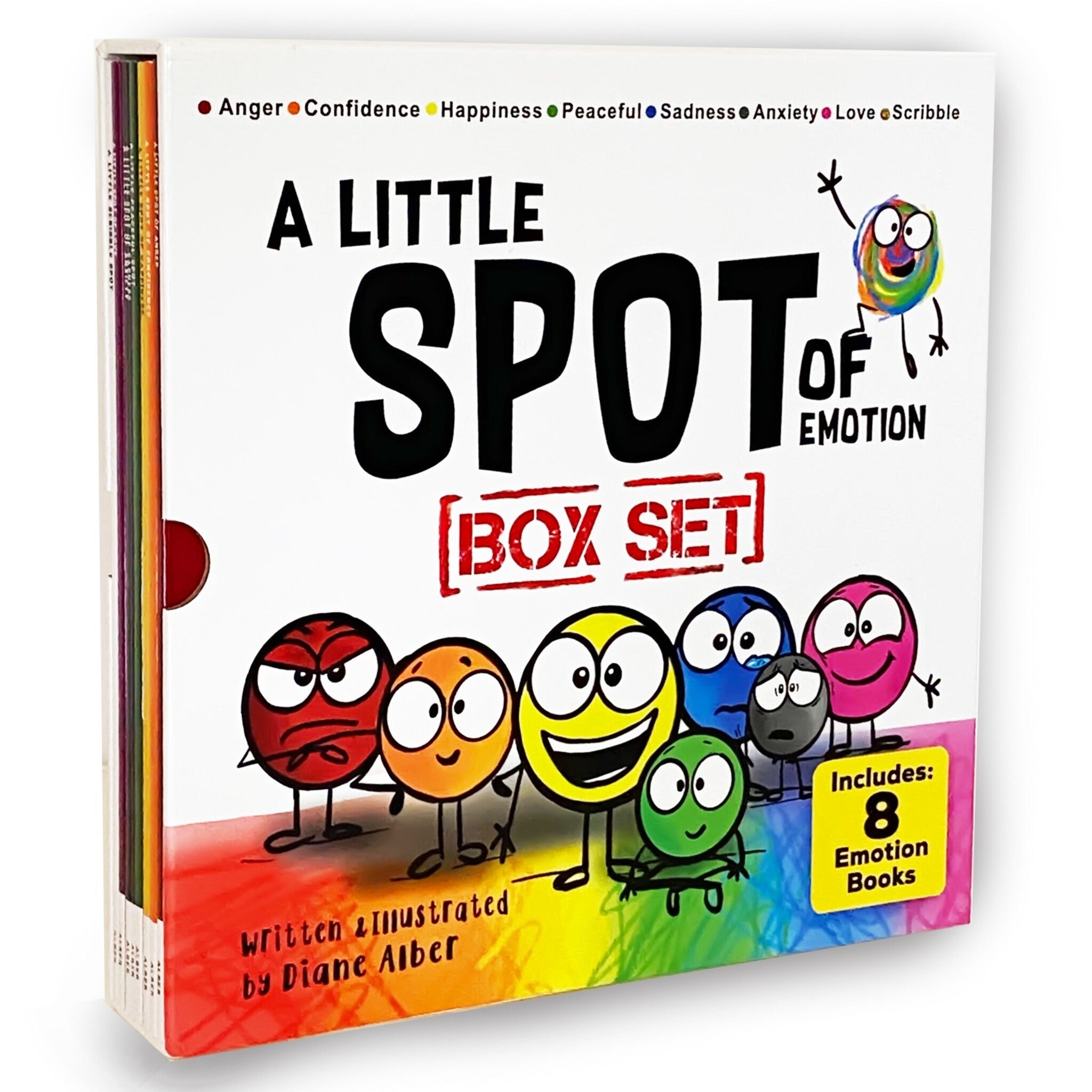 Cover image for A Little SPOT of Emotion 8 Book Box Set (Books 1-8: Anger, Anxiety, Peaceful, Happiness, Sadness, Confidence, Love, & Scribble Emotion) ISBN 
