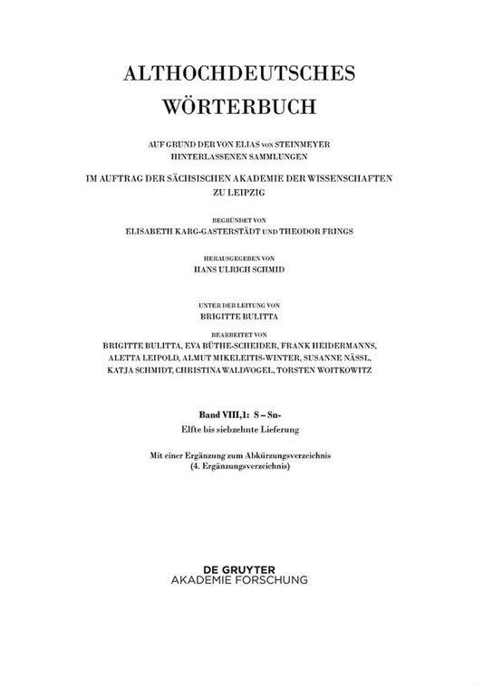 Band VIII,1: -scaffa–scuz. 11.-17. Lieferung