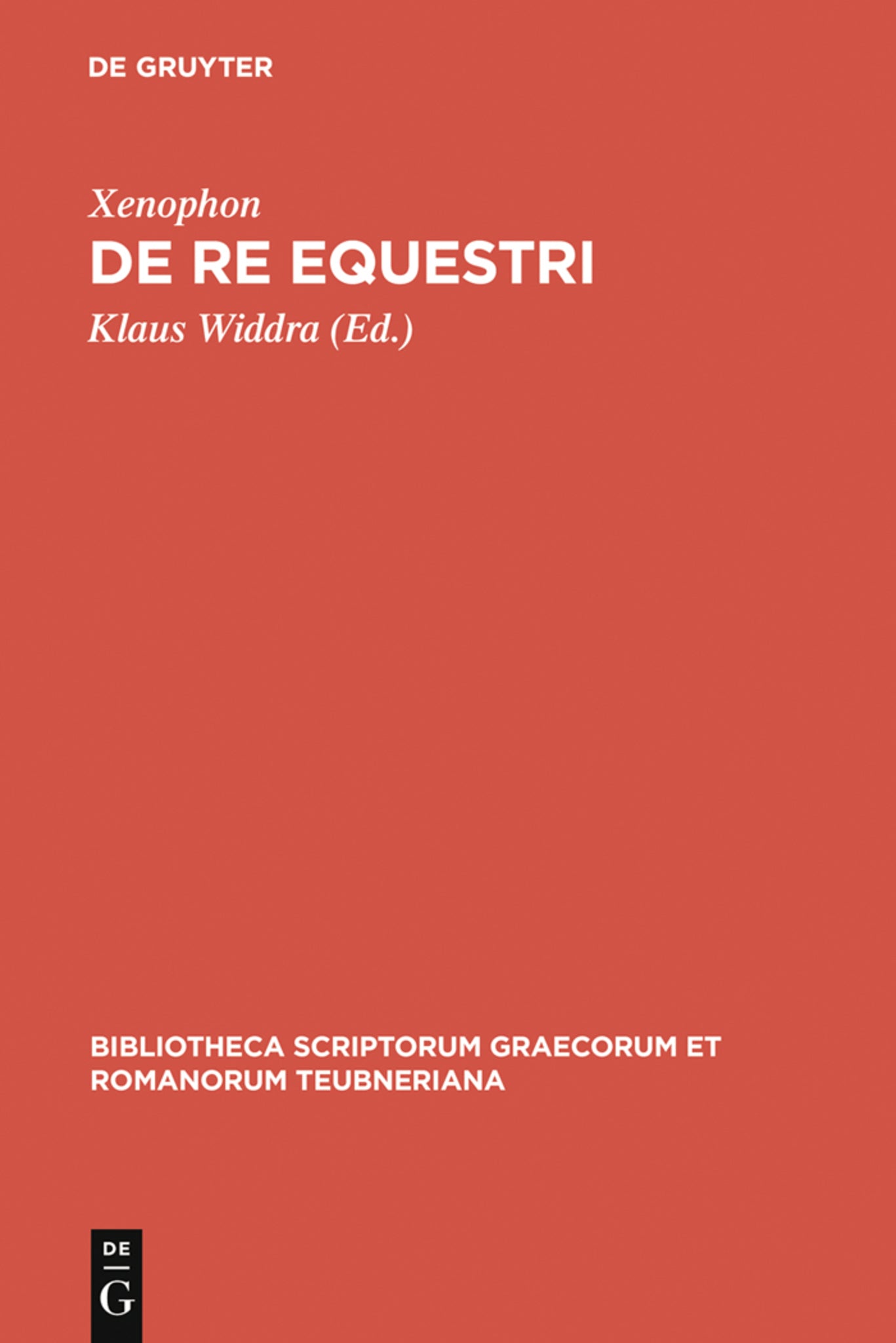 Cover image for De re equestri ISBN 9783110983845