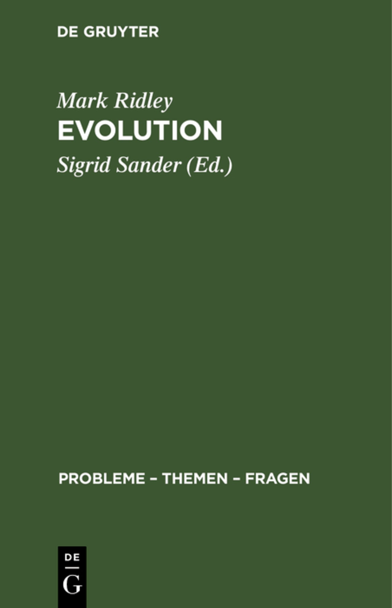 Cover image for Evolution ISBN 9783112533079